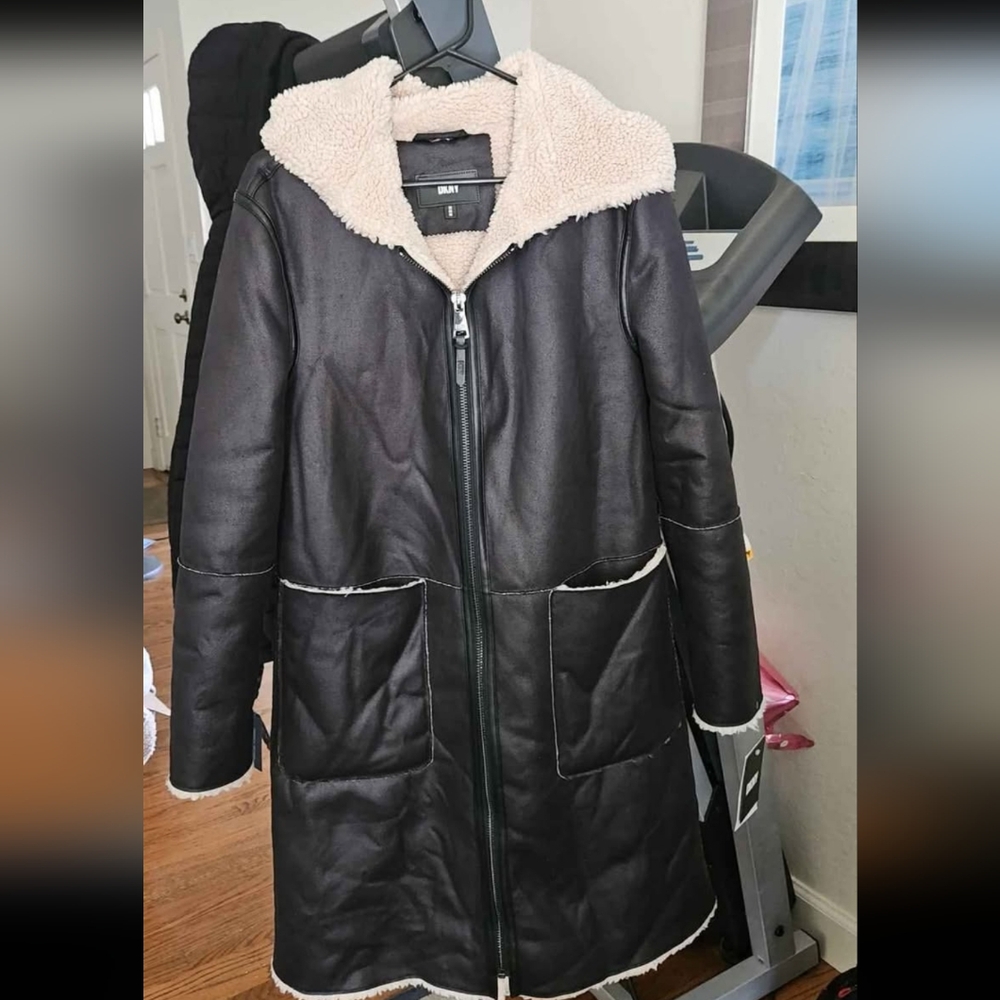 DKNY Revolve vegan long coat